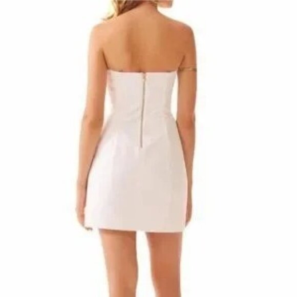 Lilly Pulitzer Womens White Tansy Strapless Textured Embroidered Dress Sz 4 2792 - Picture 9 of 14